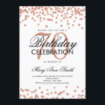 Invitation Rose Gold 70th Birthday Party Parties scintillant<br><div class="desc">Elégant 70e anniversaire Faux Parties scintillant Confetti Rose modèle d'invitation Gold. Idéal pour les fêtes de 70 ans et plus !</div>