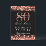 Invitation Rose Gold 80th Birthday Enregistrer la date<br><div class="desc">Elégant design "80th Birthday Party" avec aurores dorées Rose et nom personnalisé et texte de détails. Facile à utiliser et facile à personnaliser. Commandez aujourd'hui !</div>