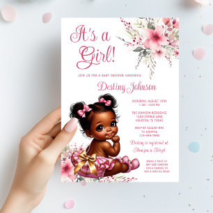 Invitation Rose Gold Afro Puff Ruffle Pantalon Fille Baby Sho
