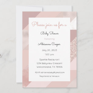 Invitation Rose Gold, Bébé, Mariage, Dîner