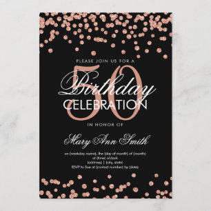 Invitation Rose Gold Black 50e anniversaire Parties scintilla
