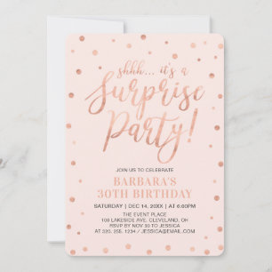 Invitation Rose Gold & Blush   Fête d'anniversaire surprise p