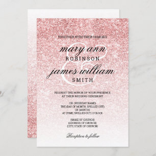 Invitation Rose Gold Blush Parties scintillant Élégante invit