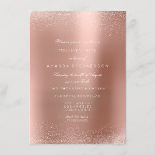 Invitation Rose Gold Blush Parties scintillant Spark nuptiale