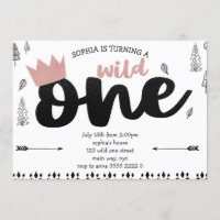 Rose Gold Boho Ethnic WILD ONE Girl 1er anniversai