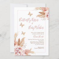 Rose Gold Boho Floral Butterfly Baby shower Baiser