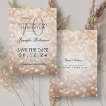 Invitation Rose Gold Bokeh 70th Birthday Enregistrer la date<br><div class="desc">Elégant design "70th Birthday Party" avec Rose Gold Bokeh et nom personnalisé et détails texte. Facile à utiliser et facile à personnaliser. Commandez aujourd'hui !</div>