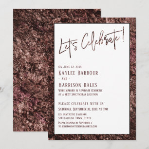 Invitation Rose Gold Bold Casual Réception Célébrons