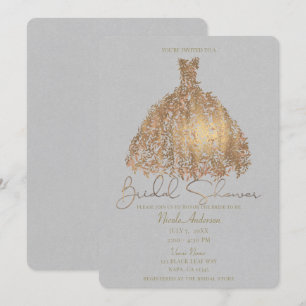 Invitation Rose Gold Botanique Feuille Fête des mariées robe