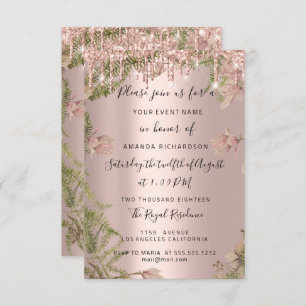 Invitation Rose  Gold Bridal Mariage Floral