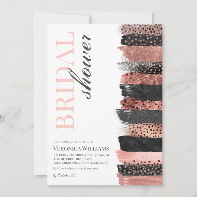 Invitation rose Gold Bridal Shower (Devant)