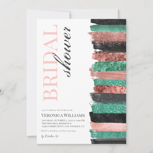 Invitation rose Gold Bridal Shower (Devant)