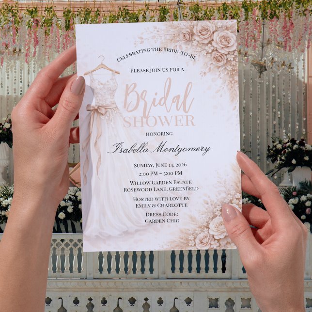 Invitation Rose Gold Bridesmaid Dress Bridal Shower (Rose Gold Bridesmaid Dress Bridal Shower Invitations
)