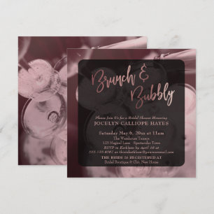 Invitation Rose Gold Brunch & Bubbly Champagne Photo