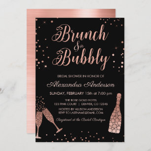 Invitation Rose Gold Brunch & Bubbly Fête de l'mariée