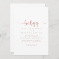 Rose Gold Calligraphie BabyQ Baby shower Barbecue