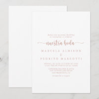 Rose Gold Calligraphie Nuestra Boda Mariage