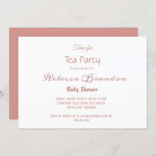 Invitation Rose Gold Calligraphy Baby shower Tea Party Invita