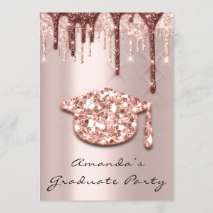 Invitation Rose Gold Casquette 3D Effet Glam Party