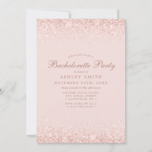 Invitation Rose Gold Confetti Blush rose moderne Bachelorette