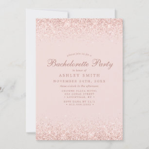 Invitation Rose Gold Confetti Fard Rose Moderne Enterrement d