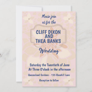 Invitation Rose Gold, Dusty Rose et Blush Floral Mariage