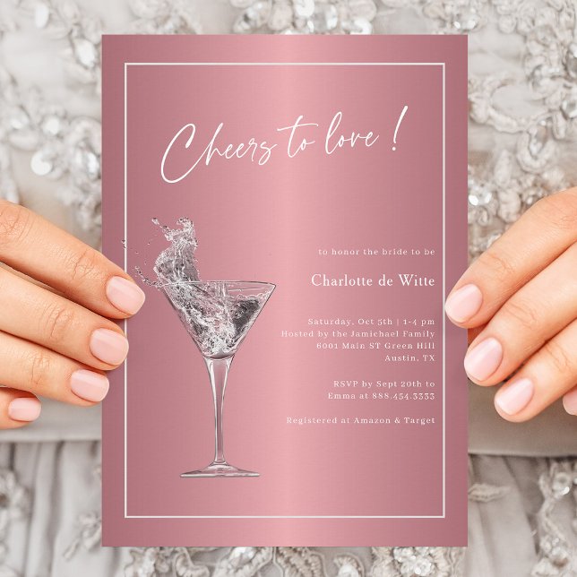 Invitation Rose Gold Elegance ! Salutations Pour Aimer La Fêt (Royal Blue and Gold _ Cheers Hand-Lettered Wedding Napkins)