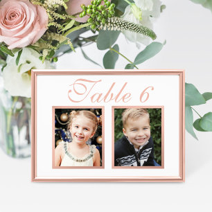 Invitation Rose Gold Elegant Wedding Numéro de la table photo