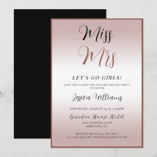 Invitation Rose Gold Enterrement de Vie de Jeune Fille
