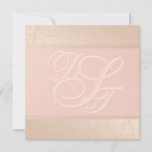 Invitation rose Gold et Blush Monogram (Devant)