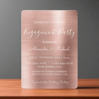 Rose Gold et rose Blush Modern Engagement Party