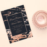 Invitation Rose Gold Faux Foil Marbre Sweet sixteen<br><div class="desc">invitation sweet sixteen avec polices or rose et accents sur un arrière - plan bleu marine. Consultez notre magasin pour plus d'options de couleurs et de produits correspondants.</div>