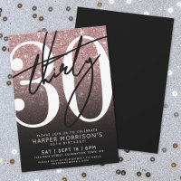Rose Gold Fête d'anniversaire 30 ans Paillettes ro