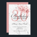 Invitation Rose Gold Floral 30e Anniversaire Marbre de fête<br><div class="desc">Elégant 30ème anniversaire Rose Gold Floral Marble modèle invitation. Doté d'un arrangement floral moderne.</div>