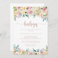 Rose Gold Floral BabyQ Baby shower Barbecue