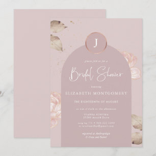 Invitation Rose Gold Floral   Mariage Moderne de Fête de Fian