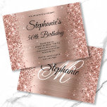 Invitation Rose Gold Foil Parties scintillant Fancy Monogramm<br><div class="desc">Créez votre propre monographie chic et élégante invitation à fêter un anniversaire pour elle. Des parties scintillant décoratives en or rose brillant bordent les bords avant et arrière. L'arrière - plan présente un art numérique à l'ombre d'or rose et imitation blush. Customisez les couleurs ou les styles de police d'invitation...</div>