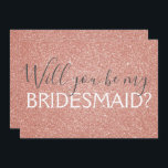 Invitation Rose Gold Foil Vingt et un 21e anniversaire<br><div class="desc">Rose Rose Gold Faux Parties scintillant et Sparkle Elegant Serez-vous ma demoiselle d'honneur? Invitation.</div>