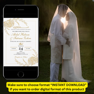 Invitation Rose Gold Frame Elégant Livre blanc moderne Nikah