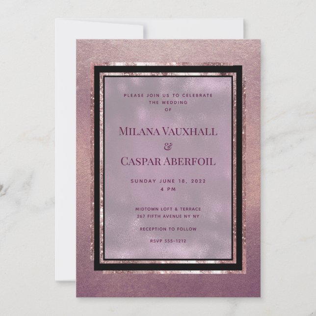 Invitation Rose Gold Gallery Mariage et fête (Devant)