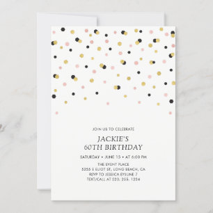 Invitation Rose Gold Hexagon Confetti Adulte fête d'anniversa