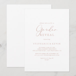 Invitation Rose Gold Idyllic Calligraphie Genre Revela Party