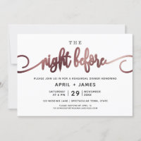 Rose Gold La Nuit Avant Le Dîner De Répétition