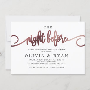 Invitation Rose Gold la veille