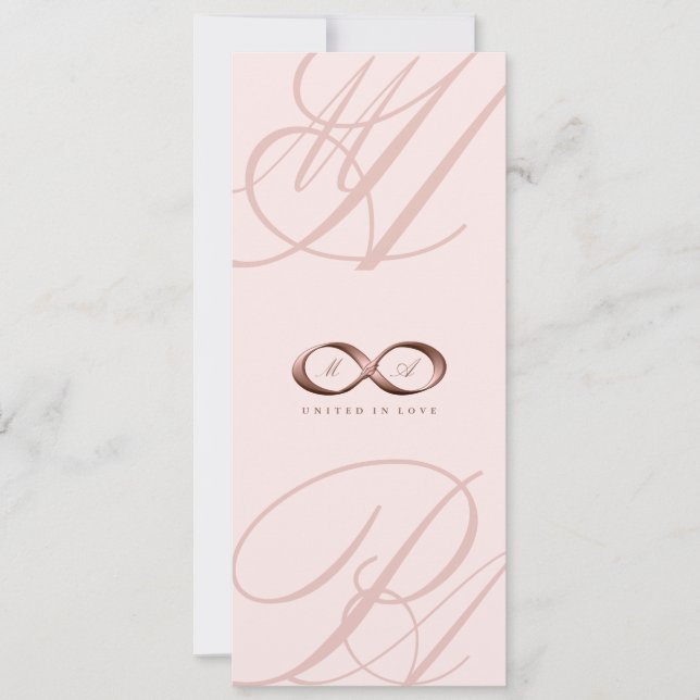 Invitation Rose Gold Love Infinity Hand Clasp Mariage Invitat (Devant)