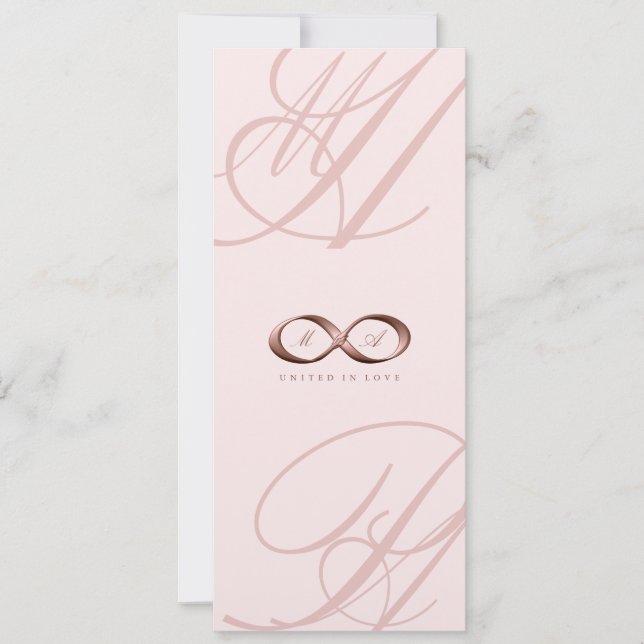 Invitation Rose Gold Love Infinity Hand Clasp Mariage Invitat (Devant)