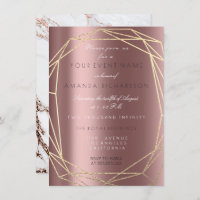 Rose Gold Marble nuptiale Anniversaire cadre polit