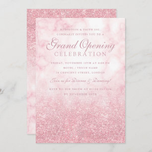 Invitation Rose Gold Marble Parties scintillant Corporate Gra