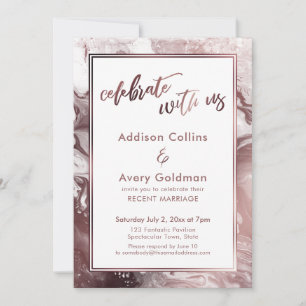 Invitation Rose Gold & Marbre Blanc Célébrez avec nous