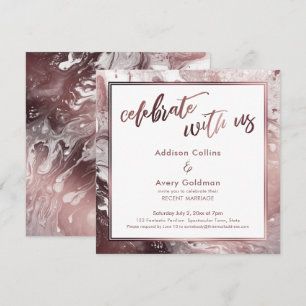 Invitation Rose Gold & Marbre blanc Célébrez avec nous